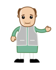 Funny Man Hair Style Cartoon Hand Gesture