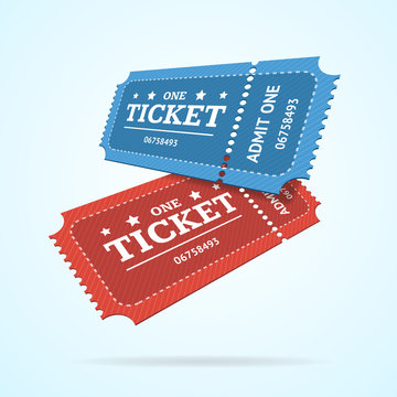 Ticket Fly Blank Admit Set Retro Old Style. Vector