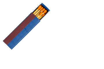 Matchsticks in the blue box on white background