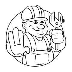 Under Construction Guy Vector Sketching