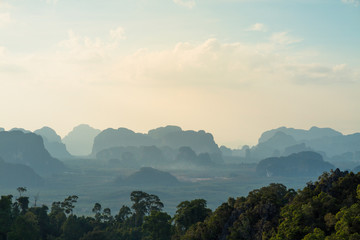Horizon of mountains in asia
