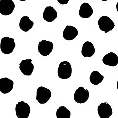 Hand drawn monochrome black and white seamless abstract pattern. Ink sketch texture and background.