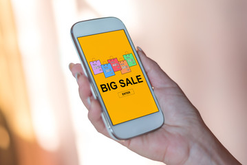 Big sale concept on a smartphone