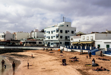 Wind and clouds on the beach in Fuerteventura