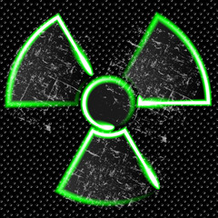 Illustration of radiation icon on white background