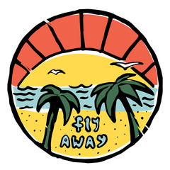 Traveling colored illustration