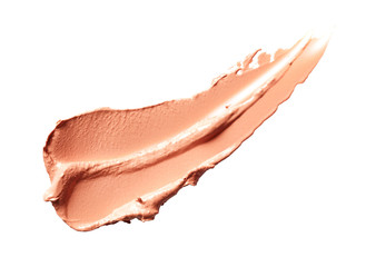 Liquid foundation smudge isolated on white background