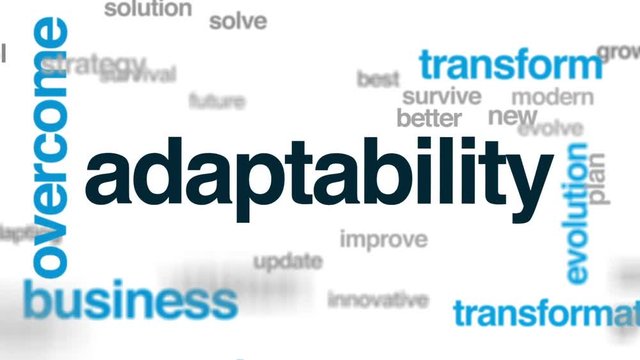 Adaptability animated word cloud, text design animation.