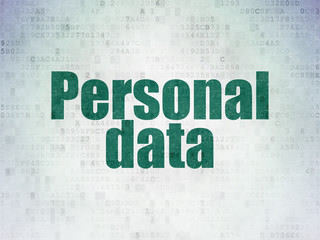 Data concept: Personal Data on Digital Data Paper background