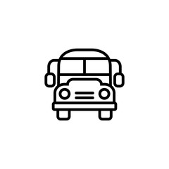 school bus line black icon