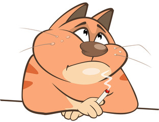 Illustration of a Cute Cat. Cartoon Character