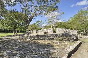 San Gervasion Mayan Ruins on Island of Cozumel, Mexico