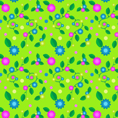 Patterns of wildflowers on a seamless background