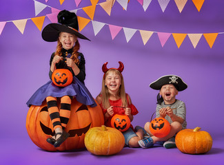 Obraz premium kids at halloween