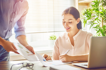 Fototapeta premium man and woman working in the office