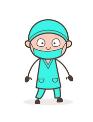 Fototapeta premium Cartoon Therapist Surprised Face Vector Illustration