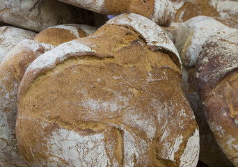traditional baked bread close-up