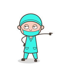 Obraz na płótnie Canvas Cartoon Physician Doctor in Aggressive Mood Vector Illustration