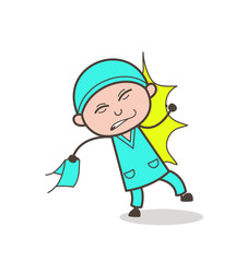 Cartoon Surgeon Got Hurt Vector Concept