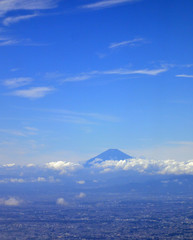 Fototapeta na wymiar 空から見た富士山