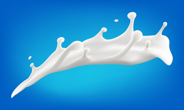 big splash of milk vector realistic illustration for product design or advertising needs