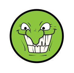 Laughing Bad Witch Character Face Expression