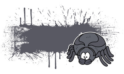 Creepy Spider Grunge Banner Vector
