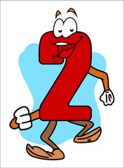 Happy Cartoon Number Two Vector