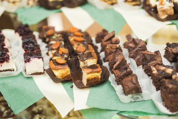 Buffet with a variety of delicious sweets, food ideas, celebration
