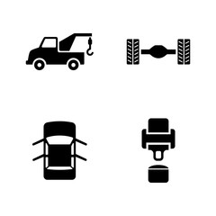 Car service. Simple Related Vector Icons Set for Video, Mobile Apps, Web Sites, Print Projects and Your Design. Black Flat Illustration on White Background.