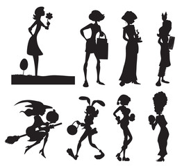 Modern and Festive Girls Silhouettes