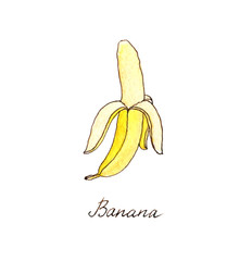 watercolor drawing banana
