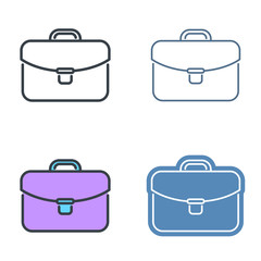 Business case vector outline icon set. Office supply line symbols and pictograms. Vector thin contour infographic elements. Illustrations for web design, presentations, networks.