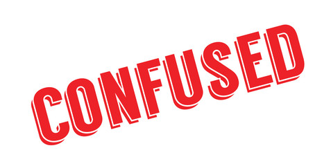 Confused rubber stamp. Grunge design with dust scratches. Effects can be easily removed for a clean, crisp look. Color is easily changed.