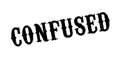 Confused rubber stamp. Grunge design with dust scratches. Effects can be easily removed for a clean, crisp look. Color is easily changed.