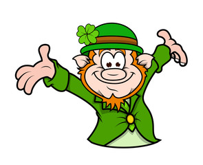 Happy Leprechaun Cartoon Character