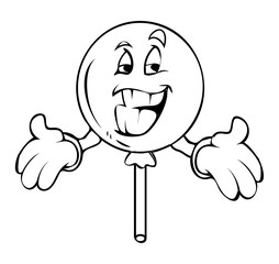 Happy Cartoon Balloon Showing Empty Hands Vector Drawing