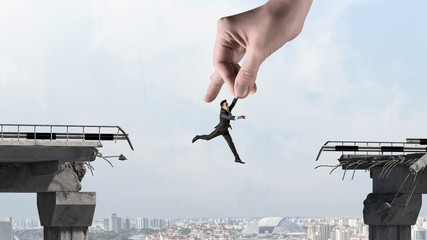 Hand of help and protection . Mixed media