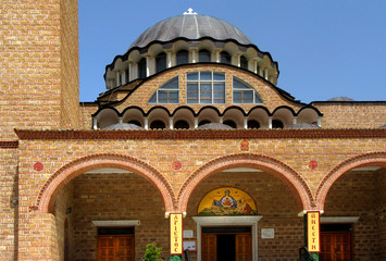 Fototapeta na wymiar The Golden Church in Dimotika, Greece