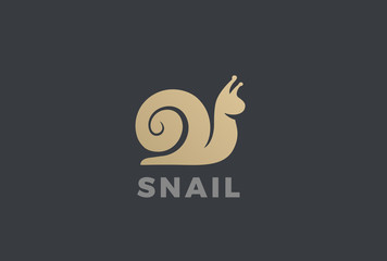 Snail silhouette abstract Logo design vector template © Sentavio