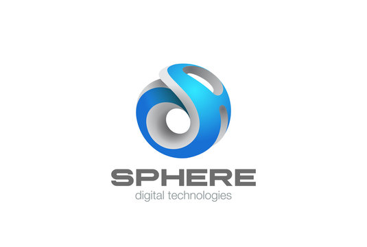 Sci-fi Network Sphere Logo vector. Global Technology Game icon