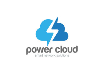 Cloud computing Flash thunderbolt Logo vector. Power cloud icon