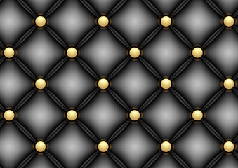 Fototapeta premium Black leather upholstery background