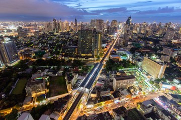 Bangkok skyline at twilight