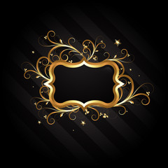 Xmas Golden Floral Frame