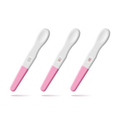 Pregnancy Tests Set. Positive and Negative Result. Vector