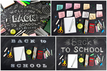 Big collection of "Back to school" concept for your text, design.