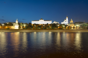 Fototapeta na wymiar Amazing panoramic view of historical part of Moscow in the evening in Russia