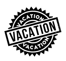 Vacation rubber stamp. Grunge design with dust scratches. Effects can be easily removed for a clean, crisp look. Color is easily changed.