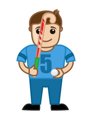 Cartoon Hockey Player Vector Illustration
